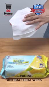 Wet Wipes Antibacterial Lemon Wet Wipes Cleaning Wipes wet tissue Thick Wet Wipes Xl Large Size | 90 Sheets / pack
