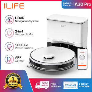 [SG Stock] ILIFE A30 PRO Robot Vacuum Cleaner Schedule Planned Routing Cleaning up to 5000Pa Suction Power Voice Prompts Auto Recharge ﻿