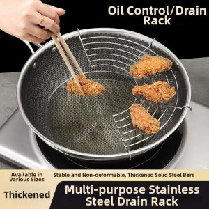 L67 304 Stainless steel semi-circular oil drain rack multi-functional steaming rack heat insulation L