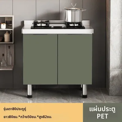 QIUZHISE | ตู้ครัวมาร์เบิลและสแตนเลส พร้อมเตาและอ่างล้างจาน สำหรับเช่า