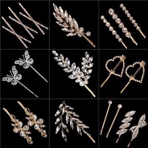 Fashion Bridal Barrettes Clear Crystal Women Hair Ornaments Hair Pins Women Hair Clips Bridal Hair Jewelry Accessories