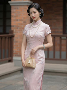 Retro Style Stand Collar Breathable Slim Fit Short Sleeve Womens Dress