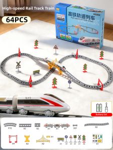 QIMINGXING | High-Speed Train Model Electric Toy Train with Track
