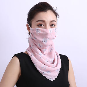 Summer Womens Sunscreen Face Scarf Integrated Dustproof Lightweight Neck Protection Driving Face Covering Ear Lobe Scarf