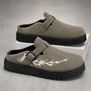 Birkent Mens Summer Outdoor Slip-On Anti-Slip Soft Bottom Office Work Head Cover Sandals Sports Beach Slippers Breathable PU Upgraded