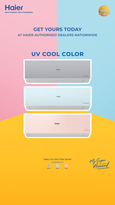 [𝐅𝐑𝐄𝐄 𝐃𝐄𝐋𝐈𝐕𝐄𝐑𝐘] HAIER UVC Pro Inverter Air Conditioner VSC Color Series (Blue) - 1.0 HP HS-10VSC03(B) / 1.5 HP HS-13VSC03(B) / 2.0HP HS-19VSC03(B)