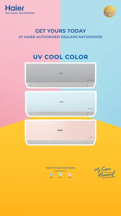 [𝐅𝐑𝐄𝐄 𝐃𝐄𝐋𝐈𝐕𝐄𝐑𝐘] HAIER UVC Pro VSC Color Series Inverter Air Conditioner ...
