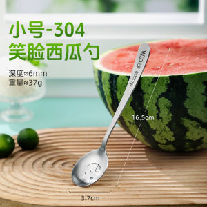 Long Handle Stainless Steel 304 Spoon for Eating Watermelon And Desserts Kitchen Tool for Fruit Separation Home Use Spoon