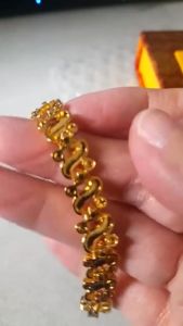 24K Saudi Gold Nasasangla 100% Original Womens S-shaped flower heart-shaped bracelet niche fashion temperament jewellery wedding jewelry buy 1 take 1 pearl earrings Free box