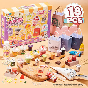 🔥HOT🔥【🇲🇾 Local Seller】Kids Milk Tea Toy Set Hands-on Fun & Learning Toy DIY Mini Milk Tea Cup Handmade Toy Set of Materials Gift Box for Childrens Birthday Gifts