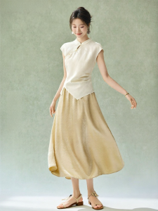 MOHANYIMEI | New Chinese Style Elegant and Slimming Womens Skirt Suit