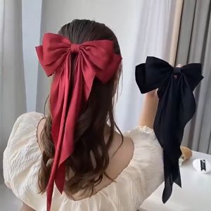 Bestella❤️ Jepit Rambut Pita Besar Korea Elegan Panjang Pita Rambut Fashion Korea Wanita A.one