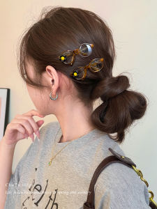 Smiley Leopard Print Hair Clip Womens Design Side Clip Bangs Duckbill Hair Clip 2025 New Model Forehead Fringe Duckbill Clip