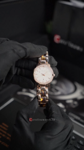 Jam Tangan Wanita Alexandre Christie Passion AC 2B23 LDBRGLNBO Rose Dial Rose Gold Dual Tone Stainless Steel Strap
