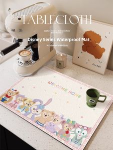 Retro Plaid Waterproof Oilproof No Wash Ins Style Dining Mat Heat Resistant Pad PVC Leather Kitchen Tableware Countertop Mat