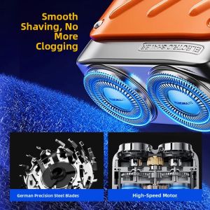 MONLEYTA | Portable Mini Electric Shaver German Steel Cannon Mens New 2025 Model Waterproof Beard Trimmer Floating Blade Fast Charge