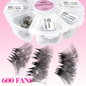 CoMango Premade Russian Volume Fan Mixed Length Eyelash Extension Sharp Pointy Stem Premade Lashes Extension Thin Root 3d-16d