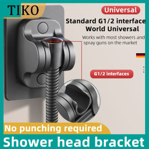 Shower head bracket  punch free  ABS shower bracket  gray  freely adjustable