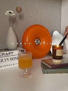 Nordic Donut Wall Light Touch switch orange Table Lamp Minimalist Bedroom Bedside Wall Lamp Modern Living Room Background Wall Lights