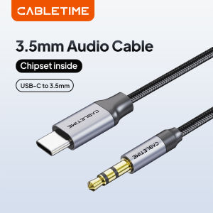 Cabletimes | CABLETIME HiFi Headphone Adapter USB C To 3.5mm Aux Jack Adapter Headset for Huawei iPhone Xiaomi Car 3.5mm Aux Audio Splitter