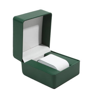 Black Single Watch Gift Box with Pillow PU Leather Wristwatch Display Case Organizer for Men Clamshell PU Leather Watch Cover