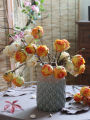 Vintage Rosebud Imitation Flower Artistic Oil Painting Style Decorative Living Room Dining Table Silk Flower Bouquet Home Decor. 