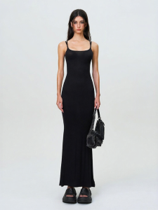 SMFK | Embracing Fitted Holiday Black Adjustable Strap Dress