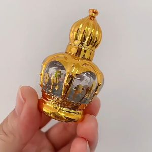 15ml Golden Essential Oil Roller Bottle Refillable Perfume Empty Glass Sample Cosmetics Container