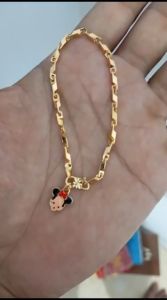 Gelang Padi Anak Perempuan Bayi sampai 12 tahun Titanium Anti Karat Lapis Emas cantik