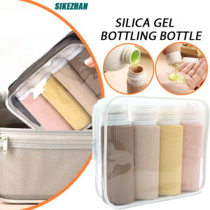 4pcs 100ml/pcs Silicone Travel Bottles Portable Shampoo Dispenser Leak Proof and Squeezable Soap Bottle Bathroom Accessories