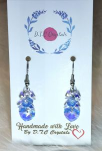 [D.T.C Crystals] Handmade Earrings made with Swarovski Pendant Xillon Heart Crystals 10mm. 