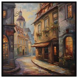 Tranh phong cảnh sơn dầu Thành phố châu âu. Tranh treo tường dán tường Canvas. CGI-313