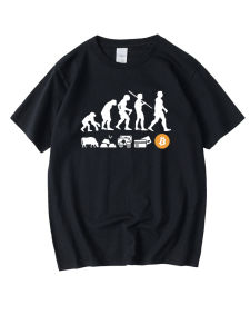 Áo Thun Tay Ngắn Mùa Hè Thoáng Khí Thoải Mái in Chữ BTC Bitcoin Phong Cách Đường Phố Thường Ngày Cho Nam