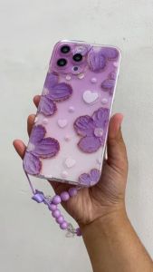 Softcase Bening Motif & Tali Strip untuk Smartphone All Type
