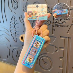 Bandai | Cute Decompression Luminescence 3 Keyboard Pendantdecompression Key Chainbag Pendant Decorative Toysdecompressiontoy Ornament