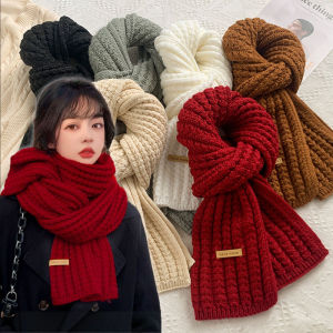 Christmas Women Winter Scarf New Korean Woolen Scarf Lovers Men And Women Thicken Warm Students Solid Color Knitted Scarves