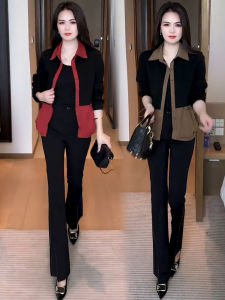 Fashionable Color Block Loose Womens Jacket Autumn New Style Youthful Slimming Versatile Design Sense Outerwear Coat