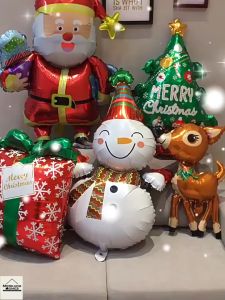 Merry Christmas Theme Foil Balloons Santa Claus Xmas Tree Socks Elk Letters Banner Decorations Party