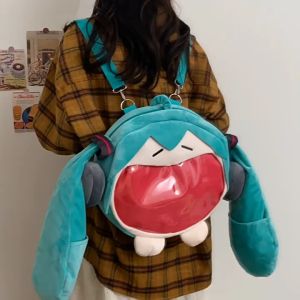 Balo size lớn phong cách Anime Hatsune Miku siêu dễ thương Balo gấu bông Cô Gái Miku đáng yêu cho nữ