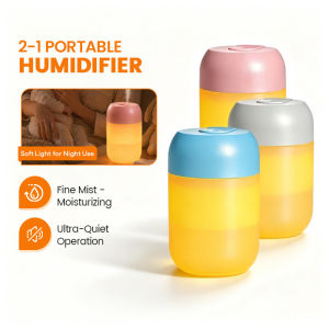 2-In-1 Mini Air Humidifier with Night Light 260ML Ultra-Quiet Mini Aromatherapy Diffuser Continuous/Intermittent Mist 2 Mode for Room Home Office Pelembap Udara 迷你空气加湿器