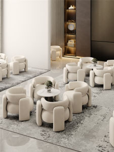 Modern Minimalist Wood Reception Desk Chair Sofa Set for Sale Office Furniture Commercial Waiting Area Luxury Style Customizable