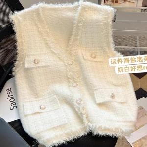 Clearance~ Spring Autumn Small Fragrance Style Womens Vest Knitted Jacket Top Trendy Chinese Brand Hanhe Commute Style