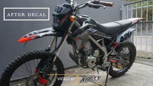 Decal kawasaki KLX 150 BF STREET RACING HITAM ABU MERAH D-A3-350 A3-755