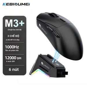 kebidumei | Chuột Chơi Game Không Dây Bluetooth KEBIDUMEI 12000DPI Tri-Mode Có Đế Sạc Từ Tính Cho Máy Tính Xách Tay Macbook - Chuột Thể Thao Điện Tử 6 Nút Có Thể Điều Chỉnh Dpi