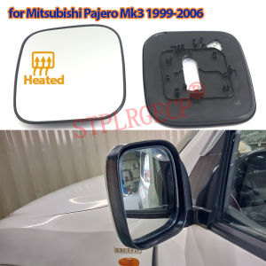 Replacement Side Rearview Mirror Heating Glass Heated Mirror Lens with Plate for Mitsubishi Pajero Mk3 V60 V70 1999-2006