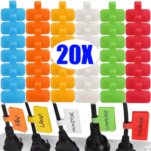 20PCS Writable Cable Label Multi-purpose Reusable Cable Tape Self-adhesive Wire Coach Adjustable Velcro Safety Seal Label