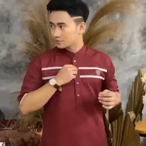 Baju Koko Cowok Couple Ayah Anak Dewasa 2025 Modern Pria Anak Laki Laki Muslim Tangan Pendek Toyobo