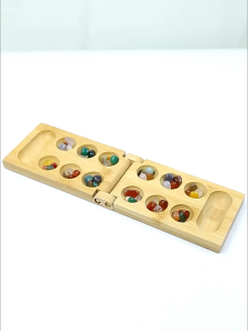 Classic Mancala African Stone Board Game Foldable Wooden Board Chess For Travel Party Family Puzzle