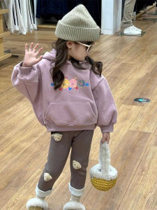 Childrens Fleece Hoodie Cartoon Print Hooded Jacket