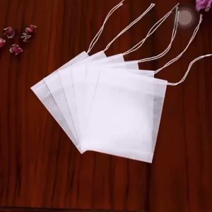 100PCS/Pack 7 Sizes Empty Teabags String Heat Seal Filter Paper Herb Loose Tea Bag Drawstring Pouch Teabag